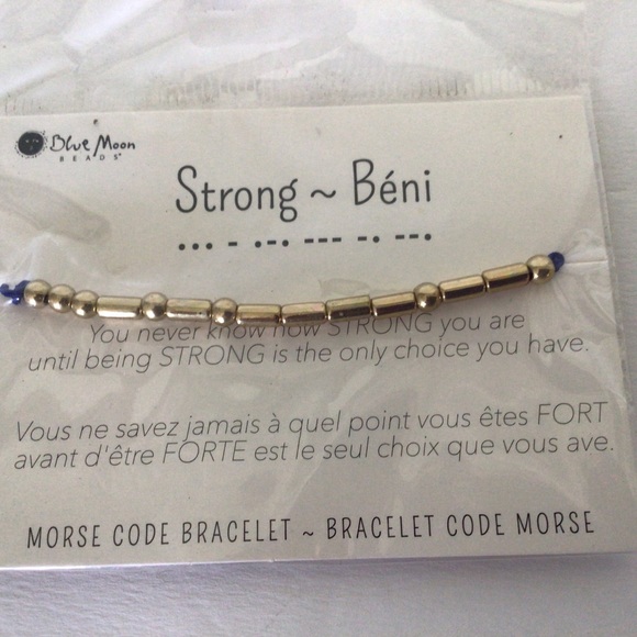 BLUE MOON BEADS MORSE CODE BRACELET STRONG NWT - Picture 2 of 3